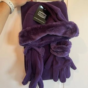 NWT Purple NoLLia Hat, Scarf, & Glove Set